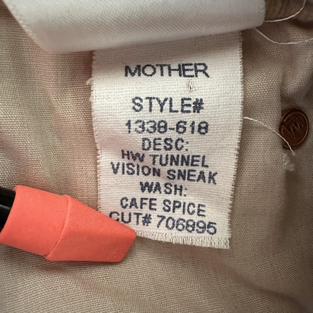 MOTHER Cafe Spice Corduroy Wide Leg Pants Womens Size 27 HW Tunnel Vision Sneak - Picture 9 of 13